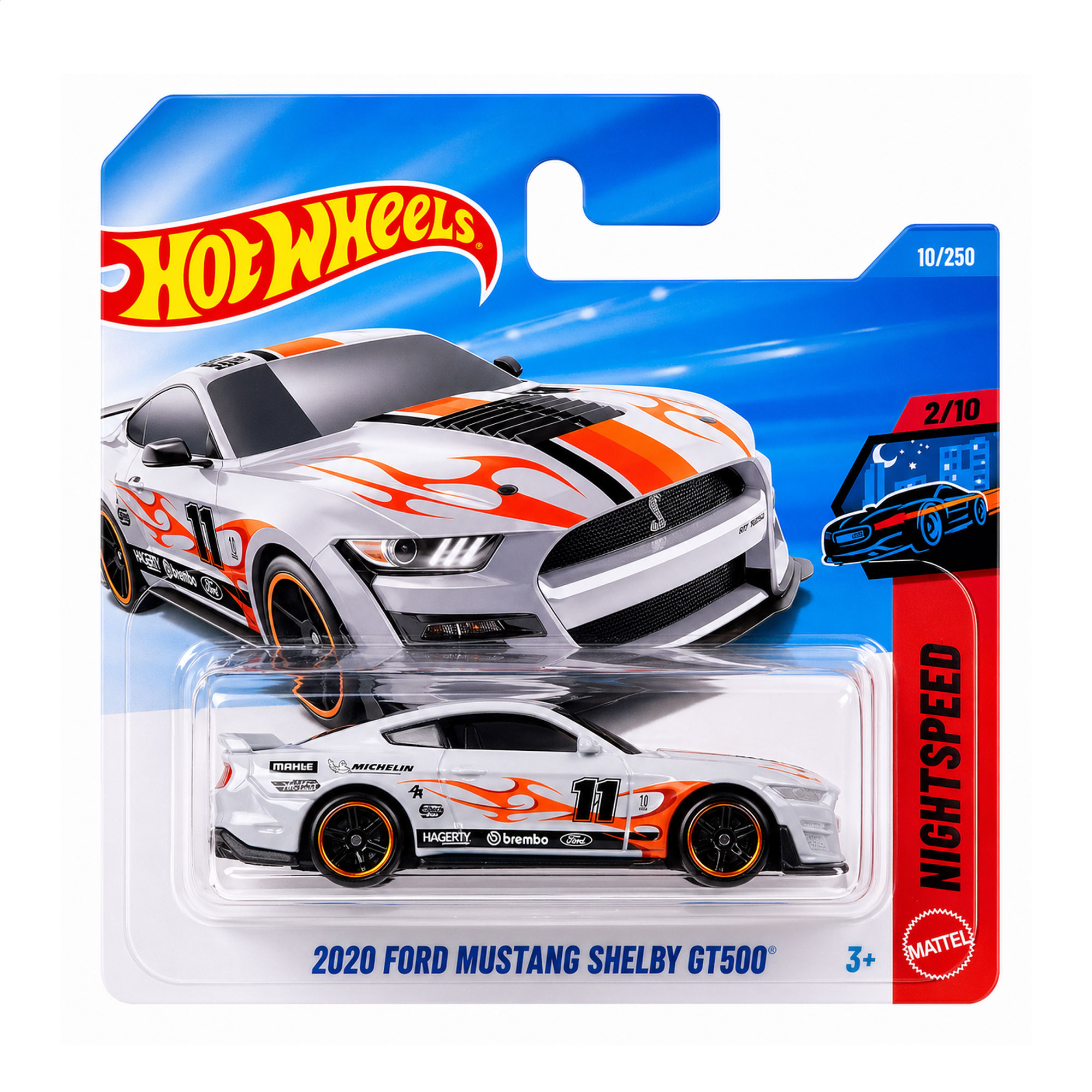 Базовий автомобіль Hot Wheels 2020 Ford Mustang Sheldy GT500 сірий, від 3 років, 11*3.5*11 см (5785)